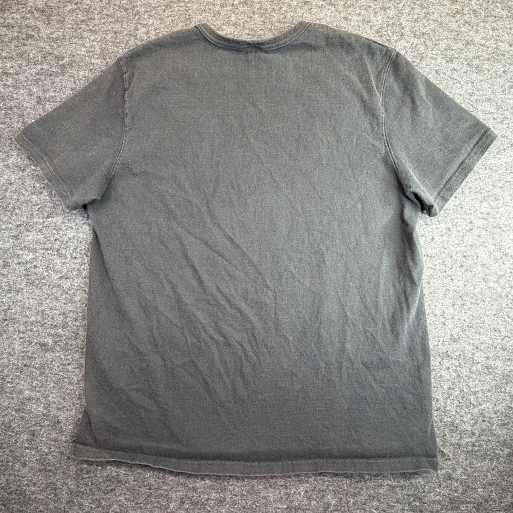 Champion T-Shirt Mens XL Black Short Sleeve Script Logo Cotton Faded READ - Picture 5 of 10